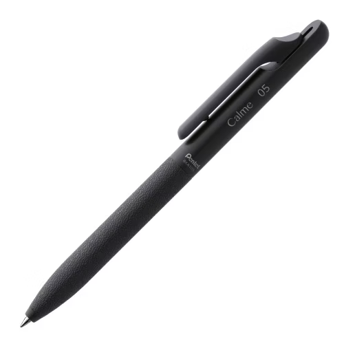 【Pentel】Calme 靜暮輕油性筆 0.5mm：黑桿/黑芯