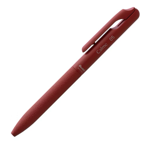 【Pentel】Calme 靜暮輕油性筆 0.5mm：紅桿/紅芯