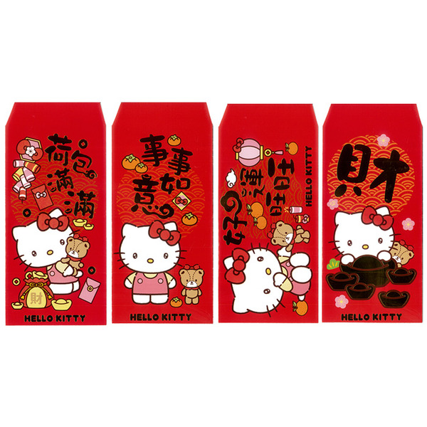 【百能】Hello Kitty 燙金利是封（4入）