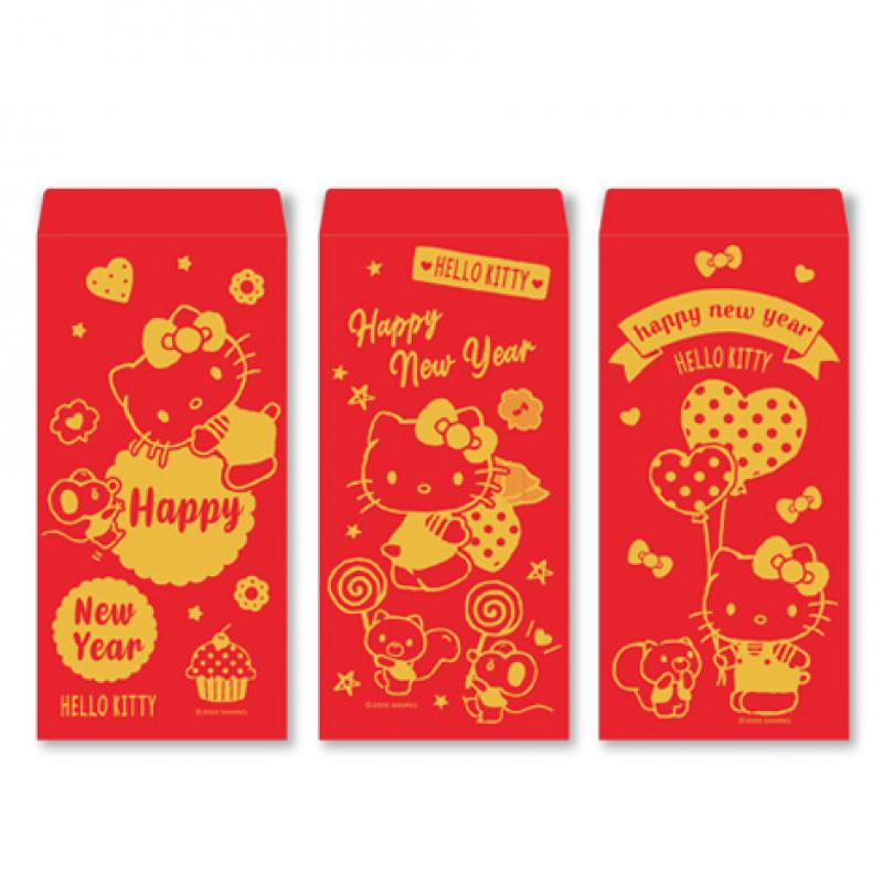 【南寶興】Hello Kitty 直式燙金利是封（3入）